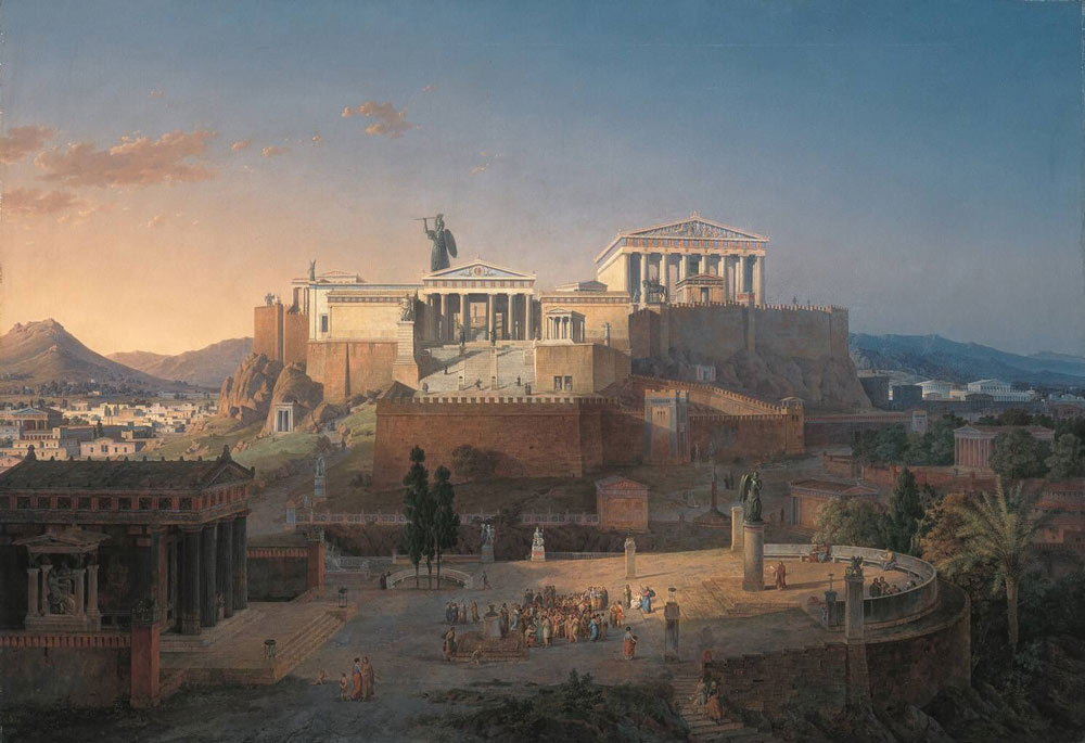  Ideale Ansicht der Akropolis und des Areopag in Athen 